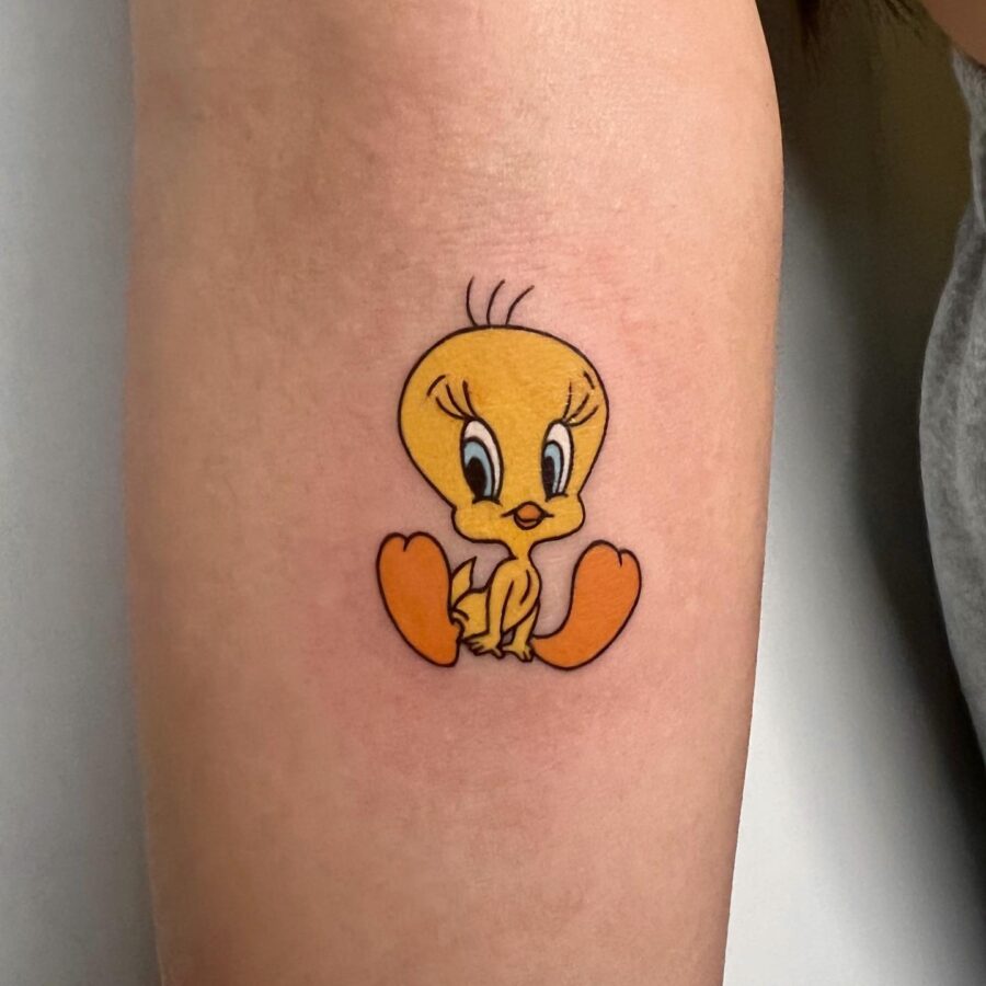 Cute Tweety Bird Tattoo on Arm