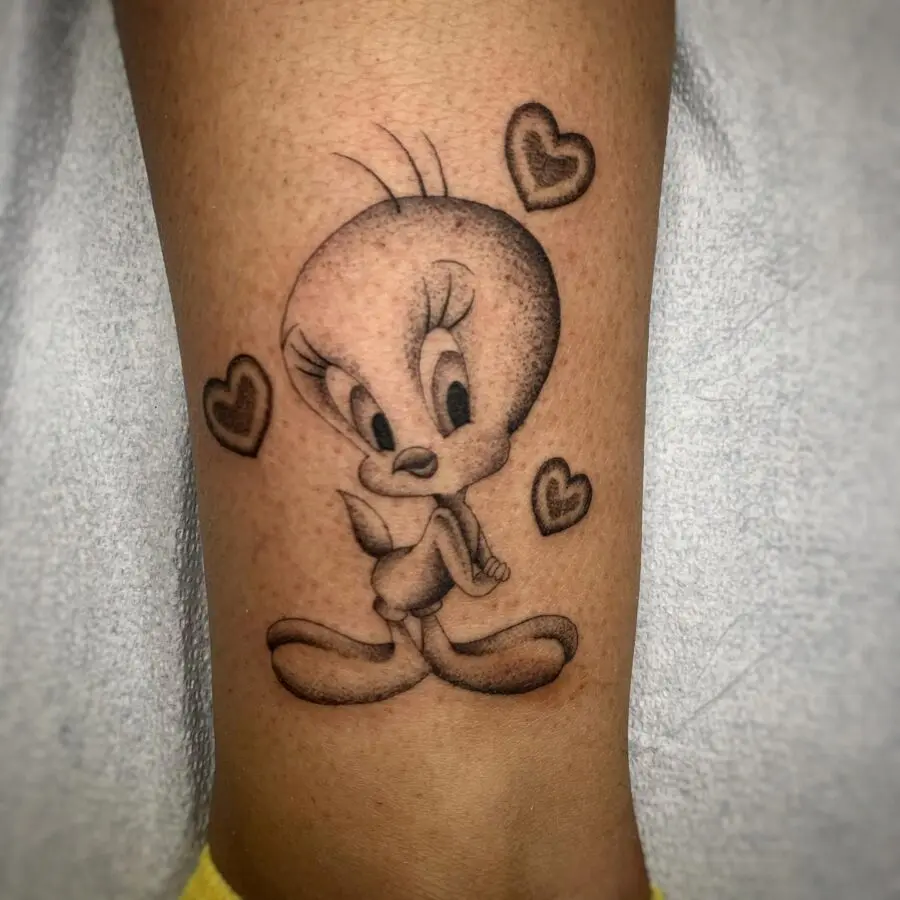 Charming Tweety with Heart Motifs
