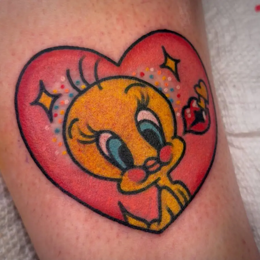 Cheerful Tweety Bird in a Heart Design