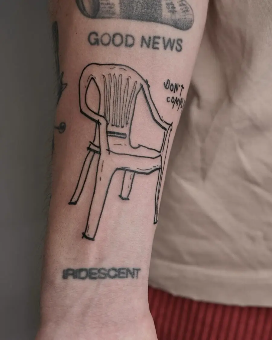 Minimalist Chair Tattoo for Simple Aesthetic