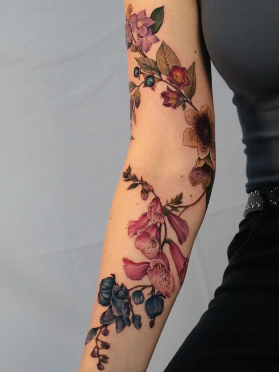 Stunning floral tattoo sleeve inspiration