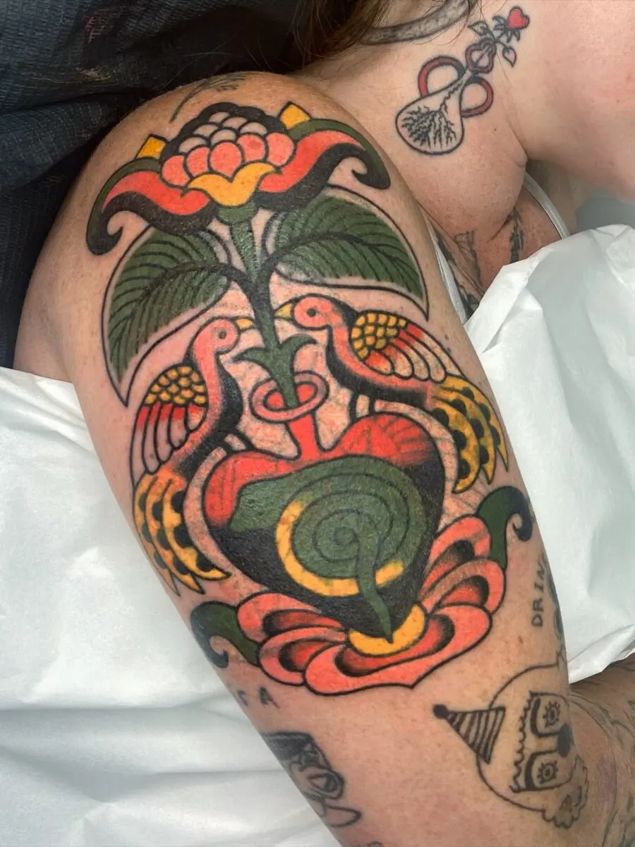 Stunning floral henna tattoo design on arm