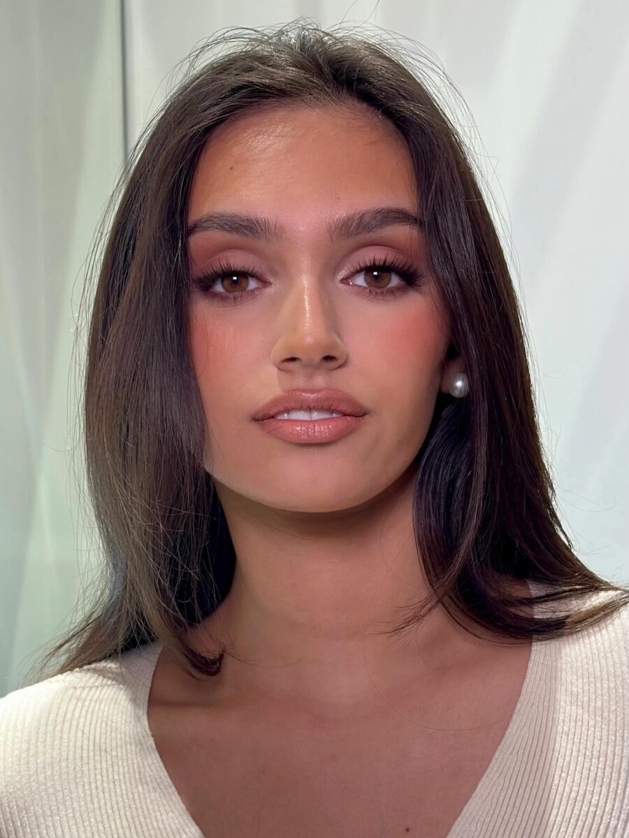 Elegant and radiant wedding guest makeup look