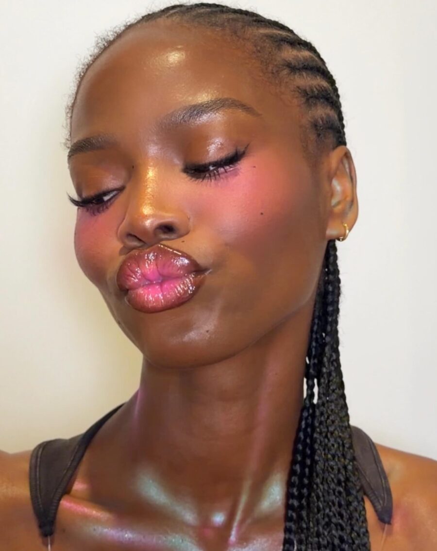 Radiant glow with playful pink accents