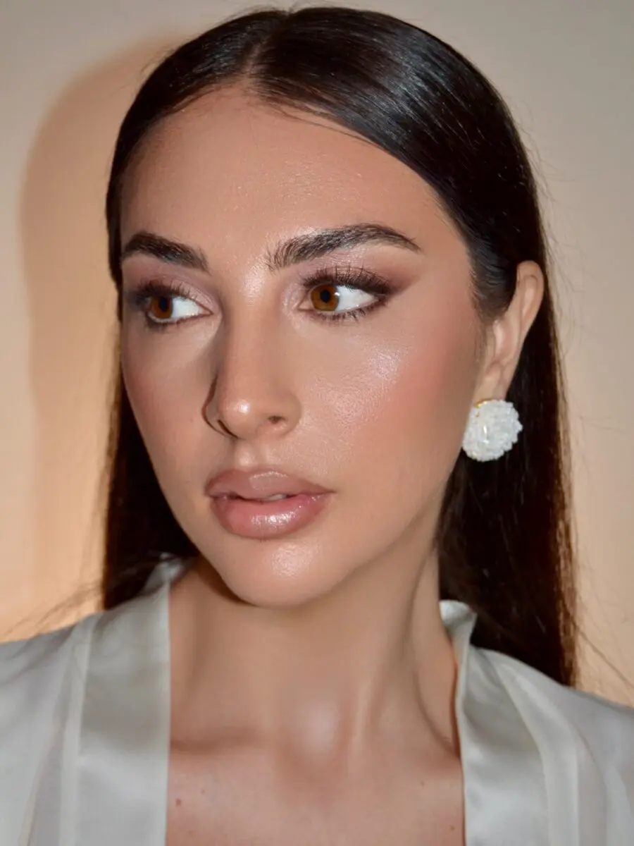 Elegant and natural wedding guest makeup look