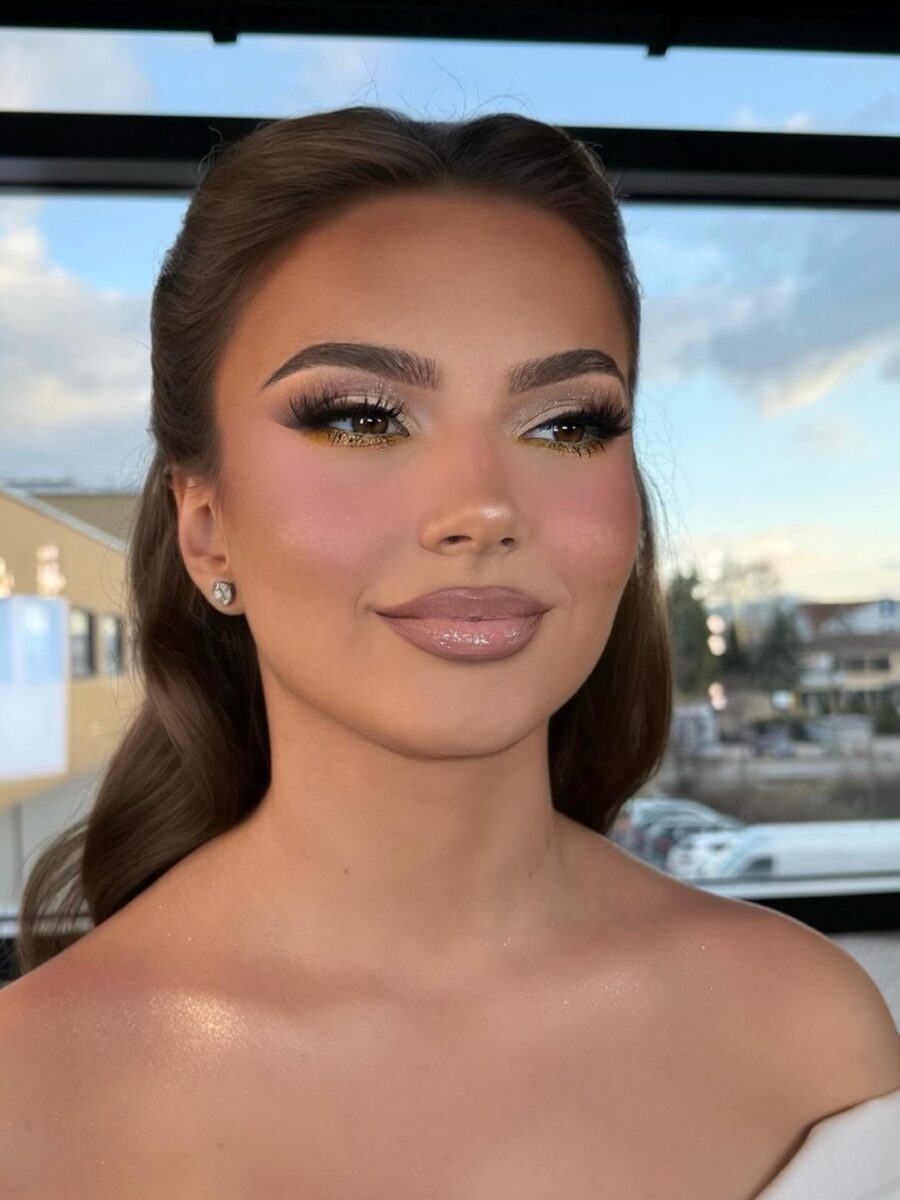 Glamorous spring wedding guest makeup look