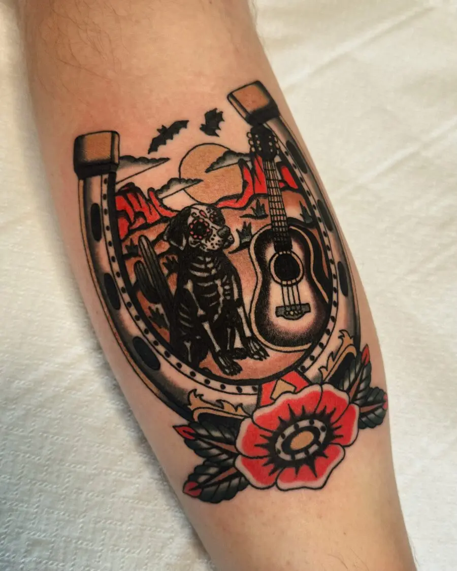A stunning western-themed tattoo design revealed.