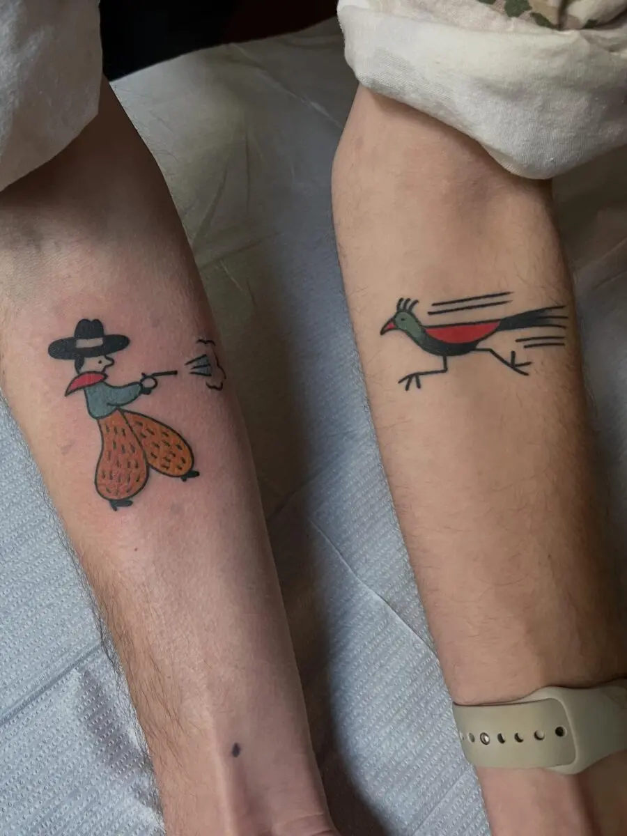 Playful Western Themed Tattoos with Character