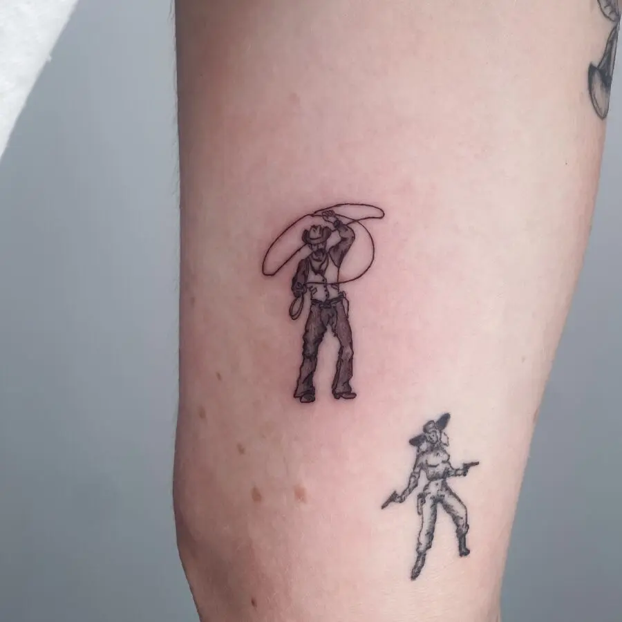 Bold Western Tattoo Characters in Action
