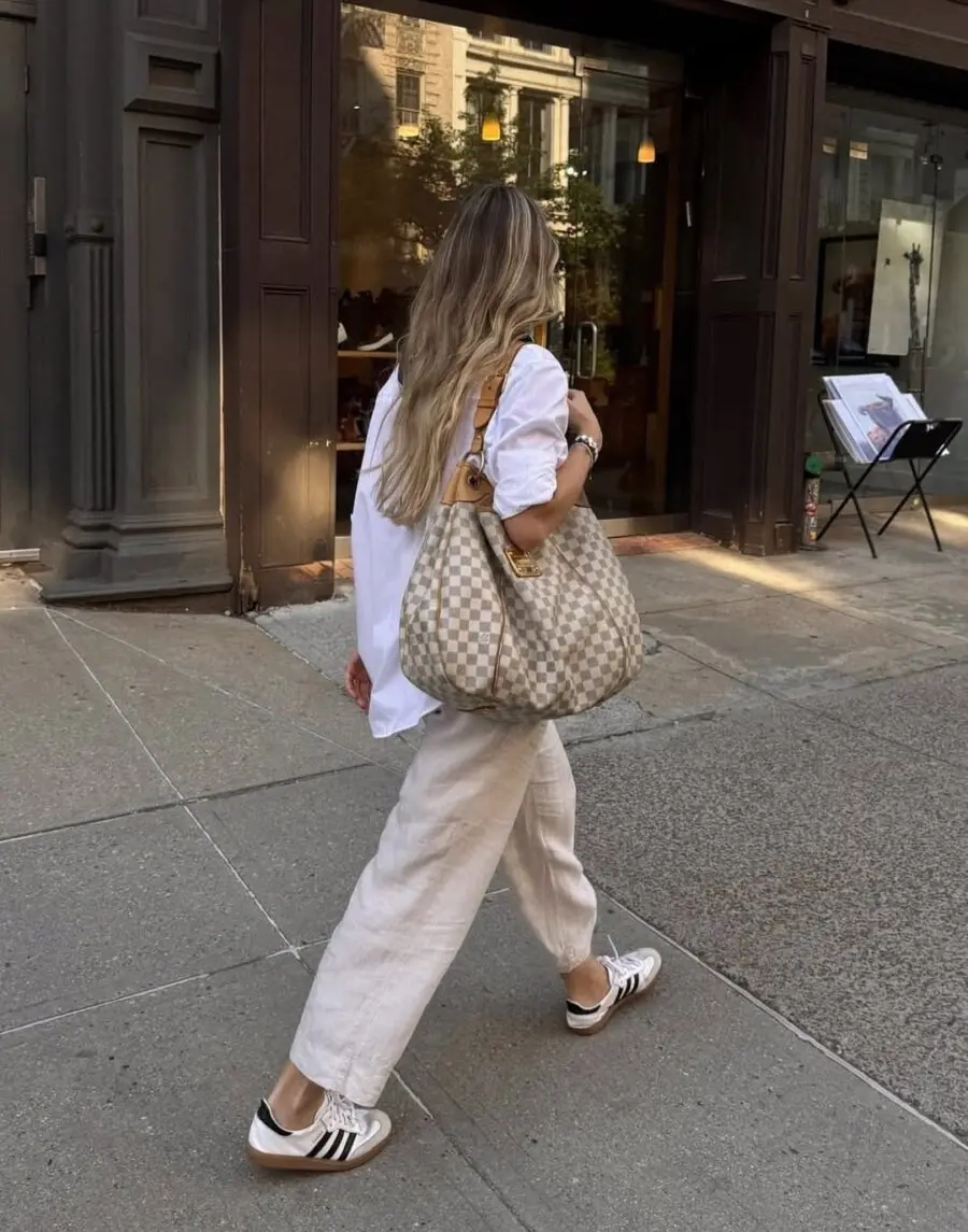 Effortless street style with white sneakers