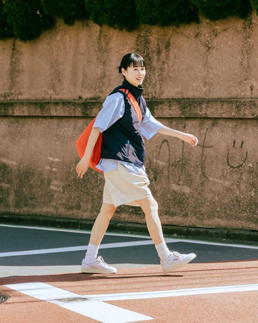 Effortlessly chic with white sneakers and shorts