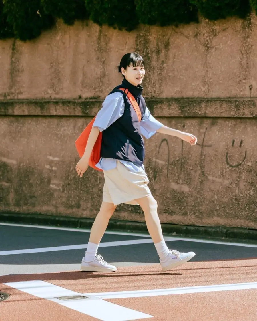 Effortlessly chic with white sneakers and shorts