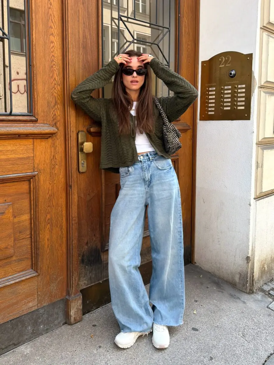 Chic Casual Style with White Sneakers