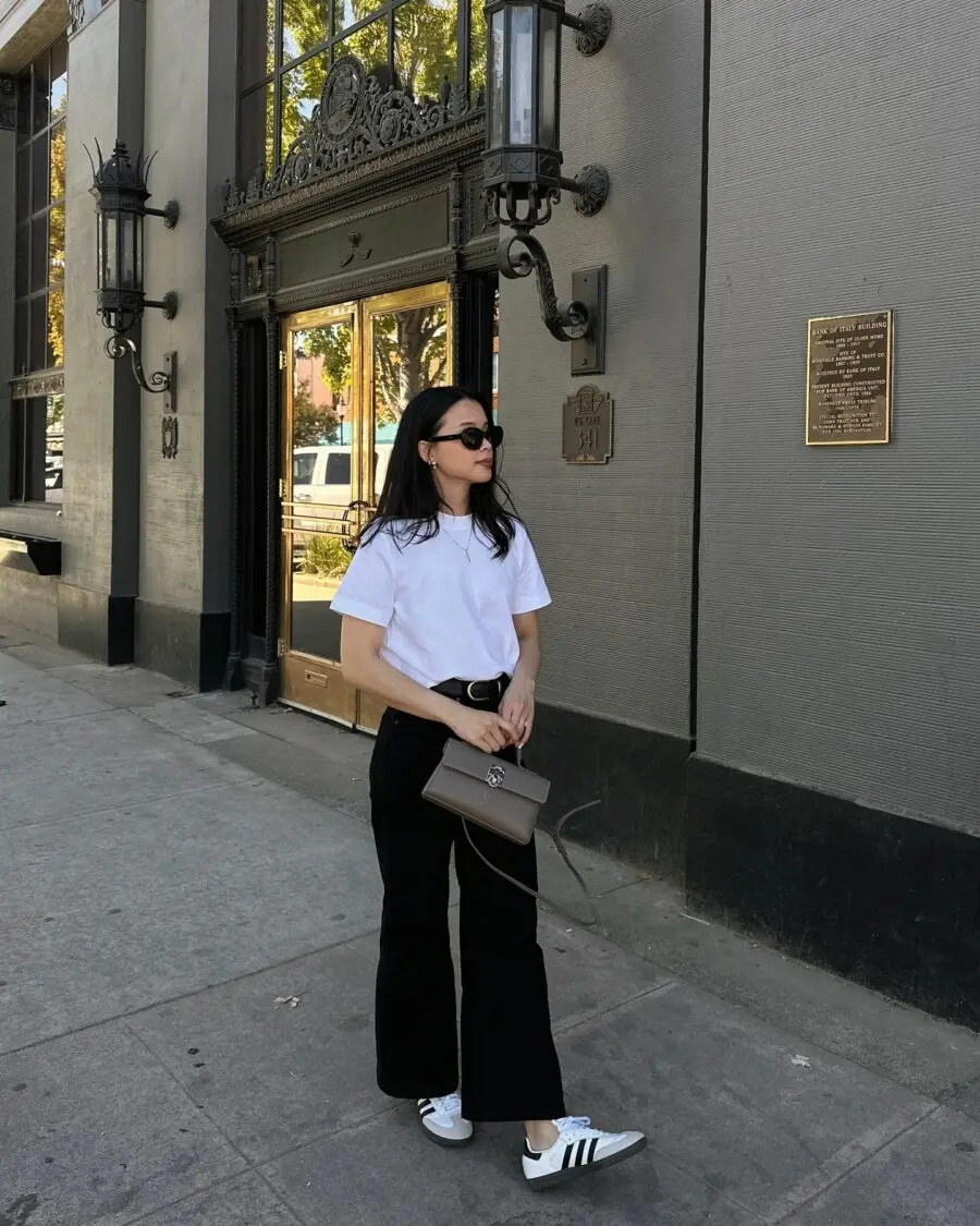 Casual Street Style with White Sneakers