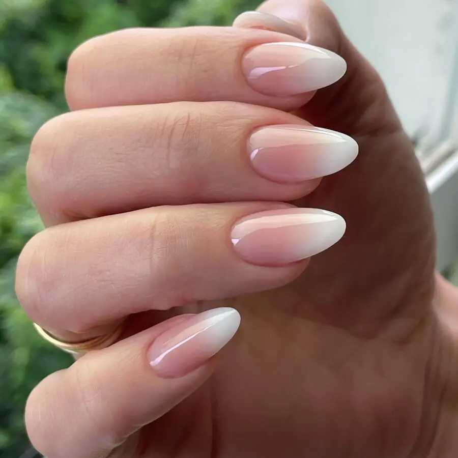 Elegant baby boomer ombre nail design