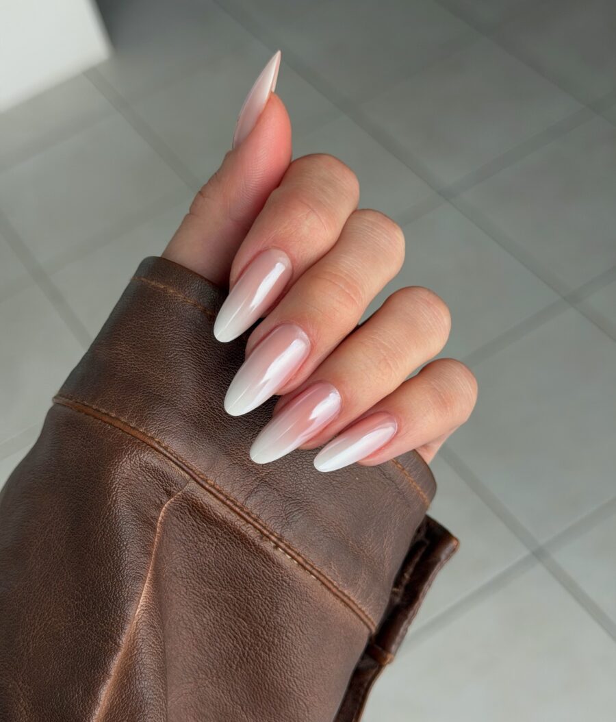 Elegant baby boomer nails with a chic finish