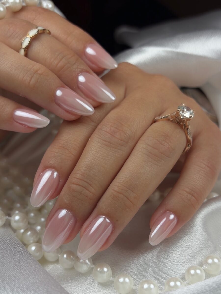 Chic Baby Boomer Nail Design for Elegance