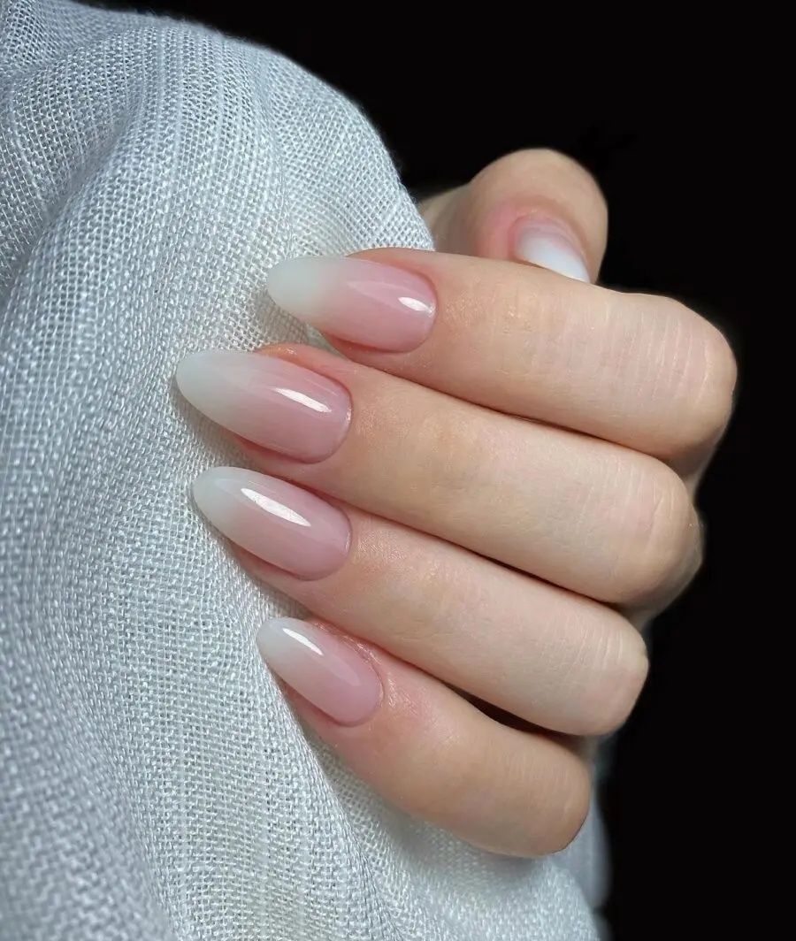 Stylish baby boomer nails with subtle ombre