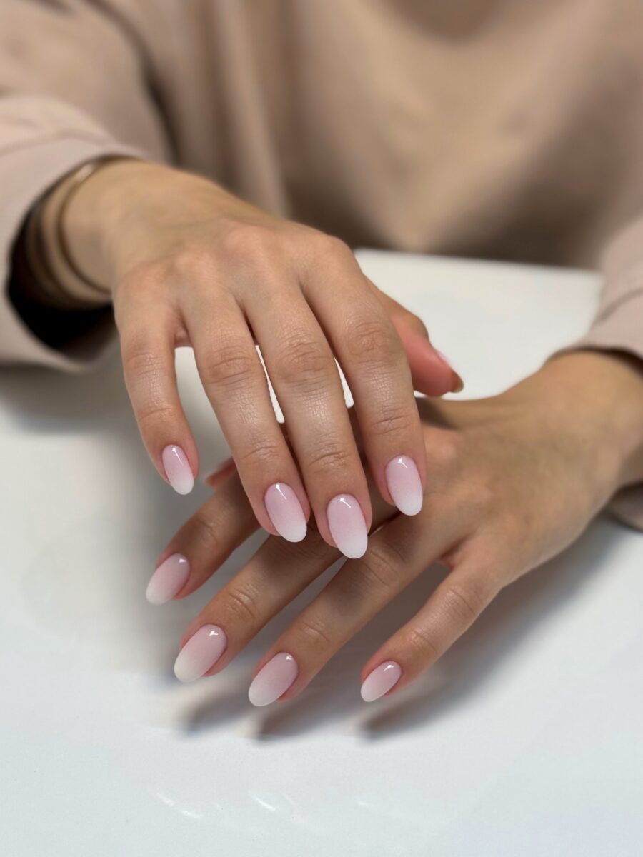 Chic ombre baby boomer nail design