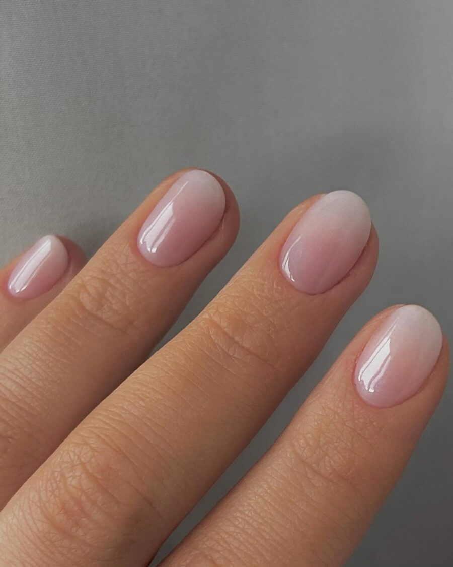 Soft Pink Gradient Baby Boomer Nails