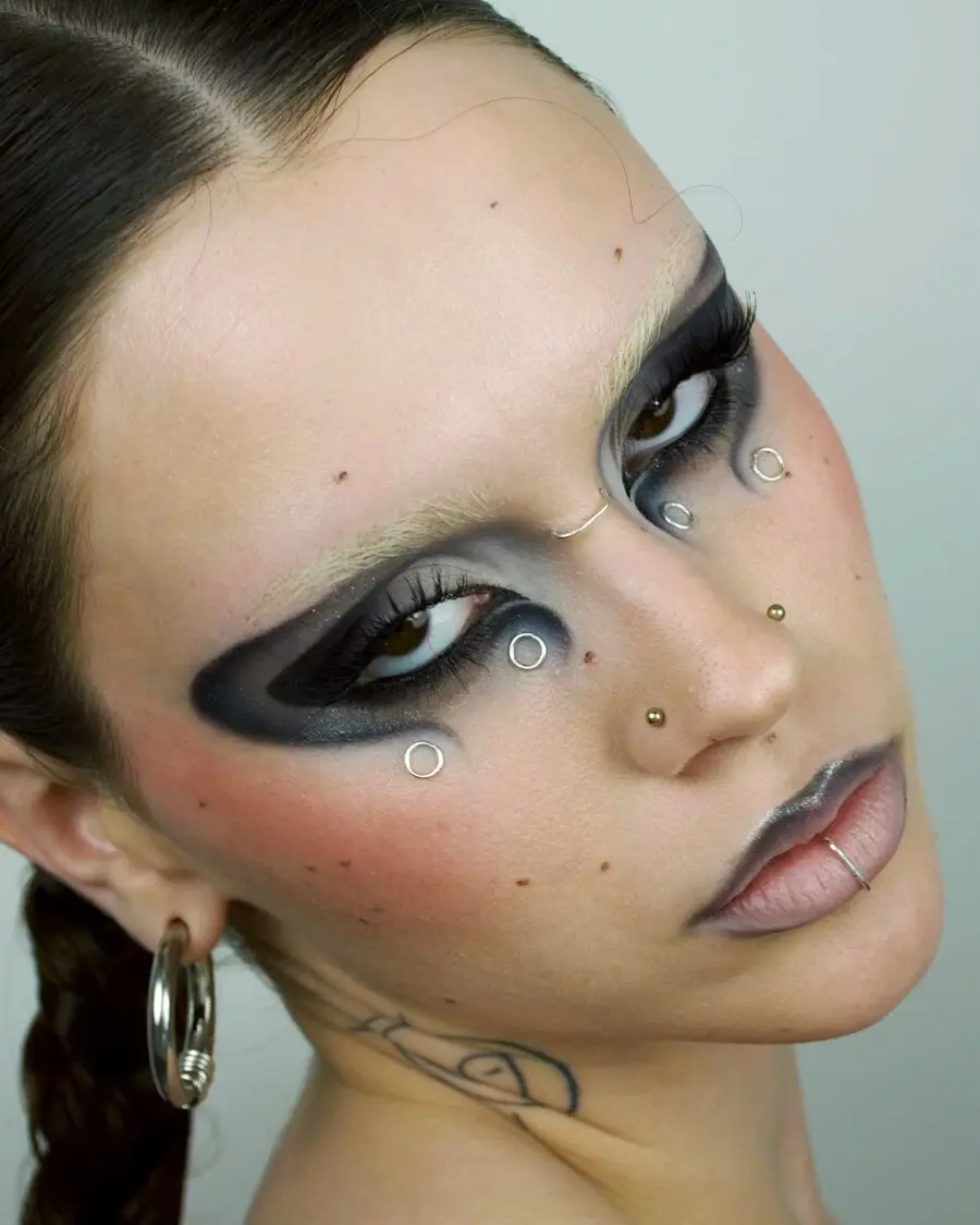 Bold and edgy baddie makeup look