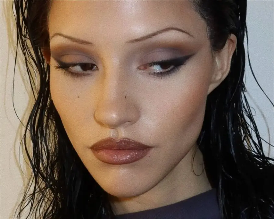 Bold baddie makeup with dramatic eyes