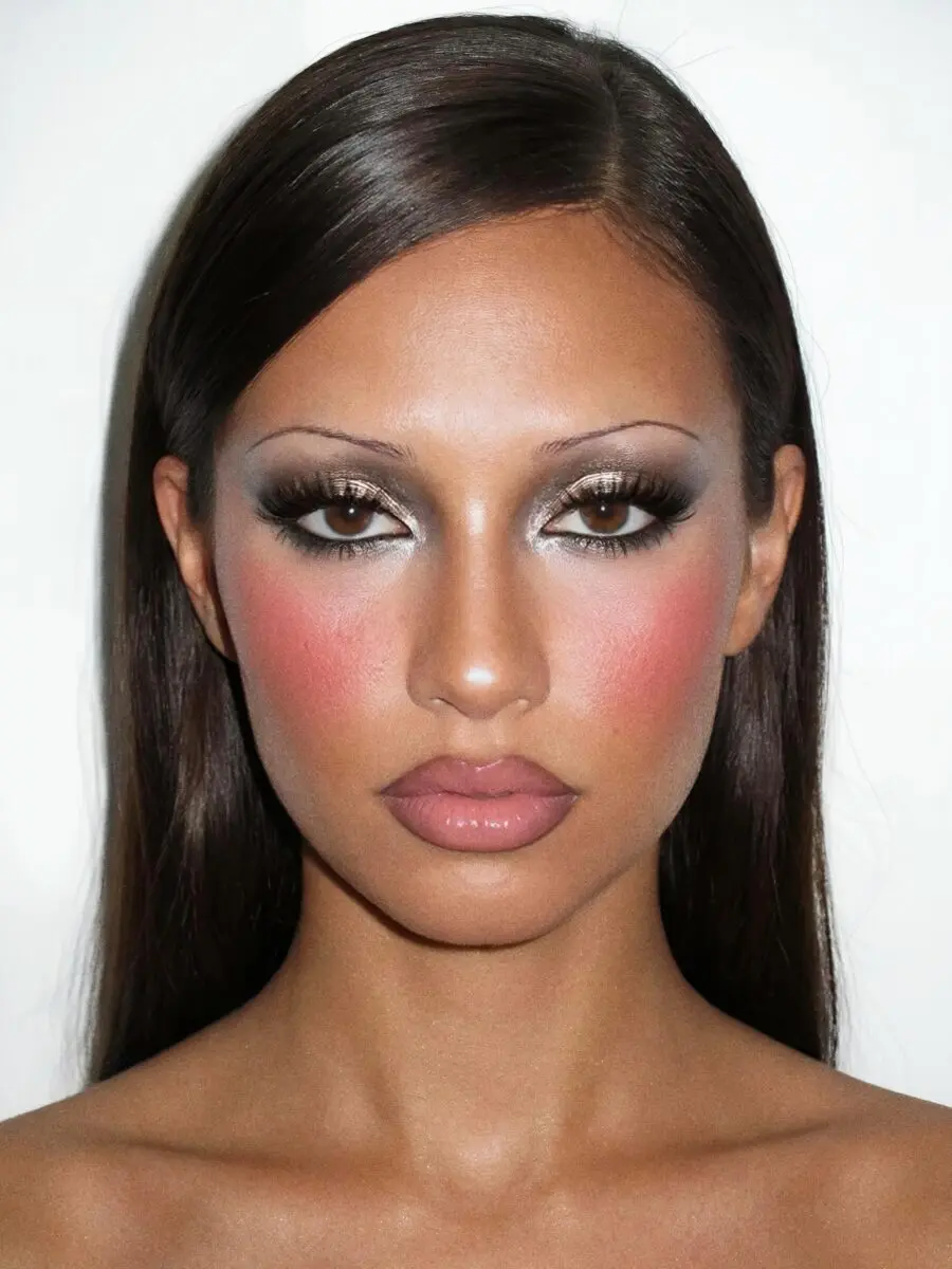 Glamorous baddie makeup with bold features