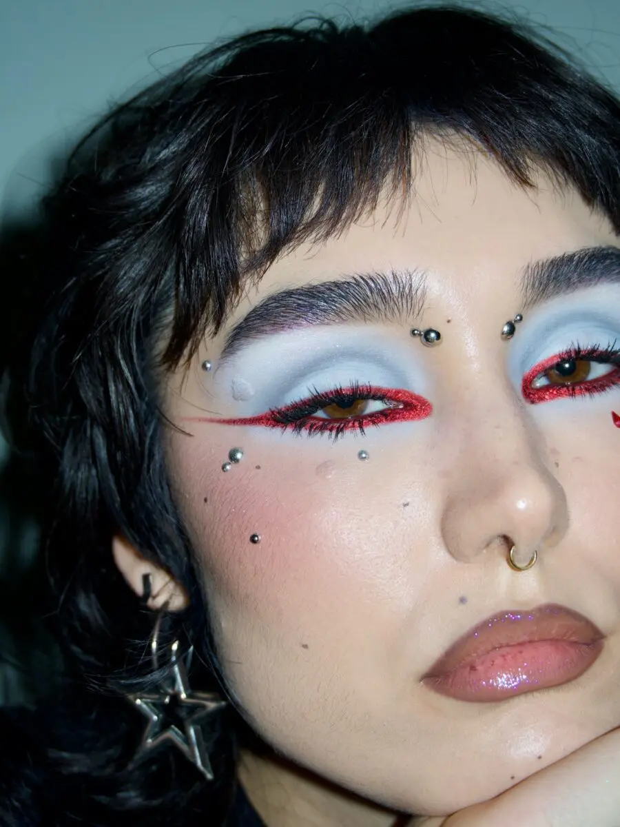 Bold baddie look with striking eye makeup