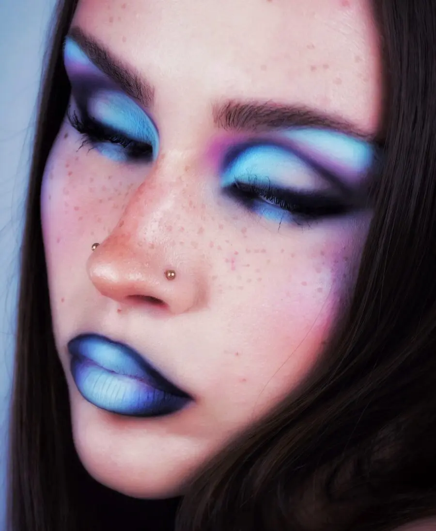 Vibrant Pastel Smoky Eye Makeup Design