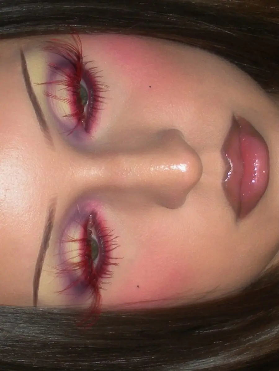 Vibrant baddie makeup look with bold colors
