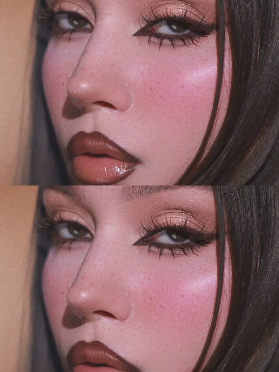 Glamorous baddie makeup with stunning highlights