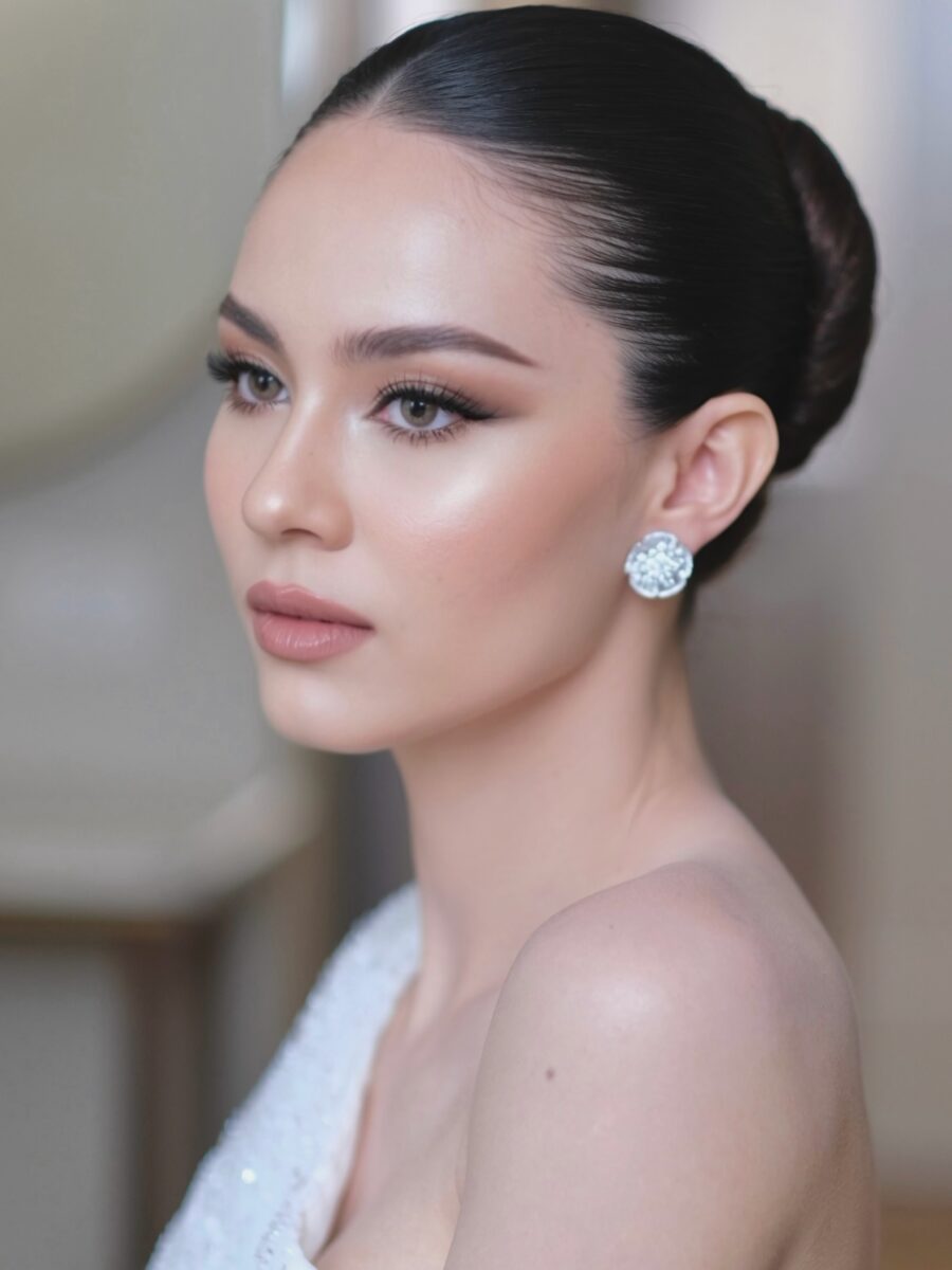 Sophisticated bridal makeup for a timeless appearance