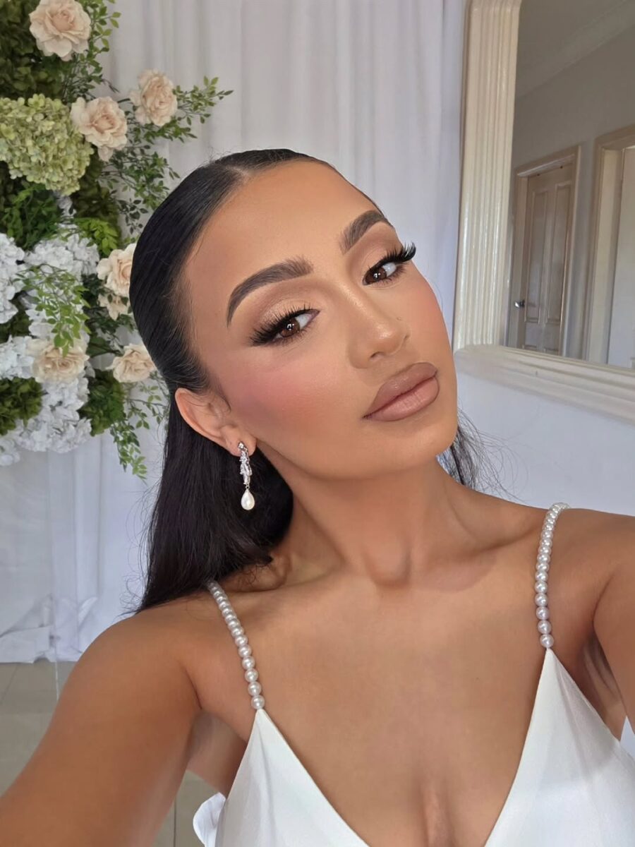 Elegant bridal makeup showcasing natural beauty