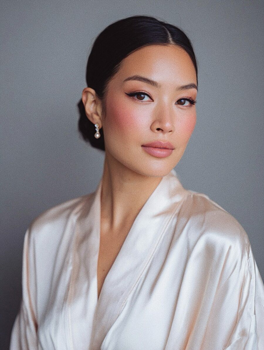 Elegant soft glam bridal makeup look