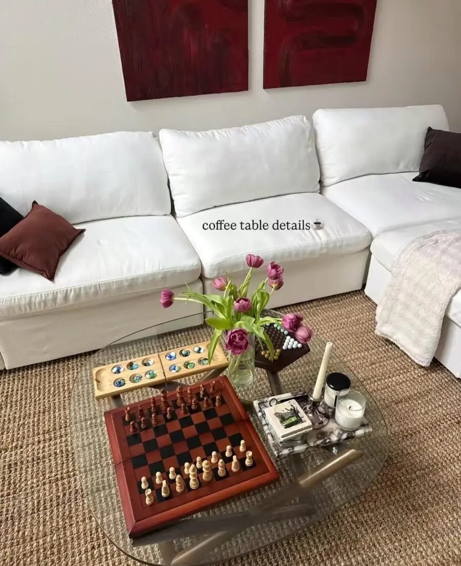 Elegant coffee table with stylish game accents