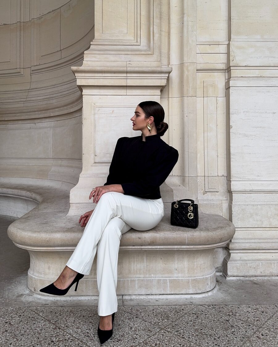 Sophisticated Black and White Ensemble for Elegance