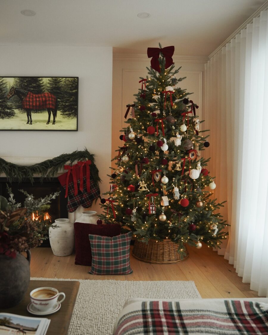 Cozy Christmas Tree with Warm Accents