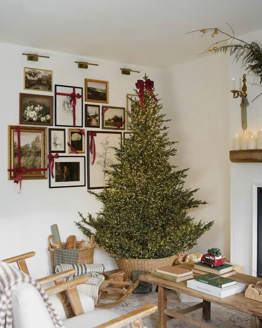 Charming holiday tree with vintage decor accents