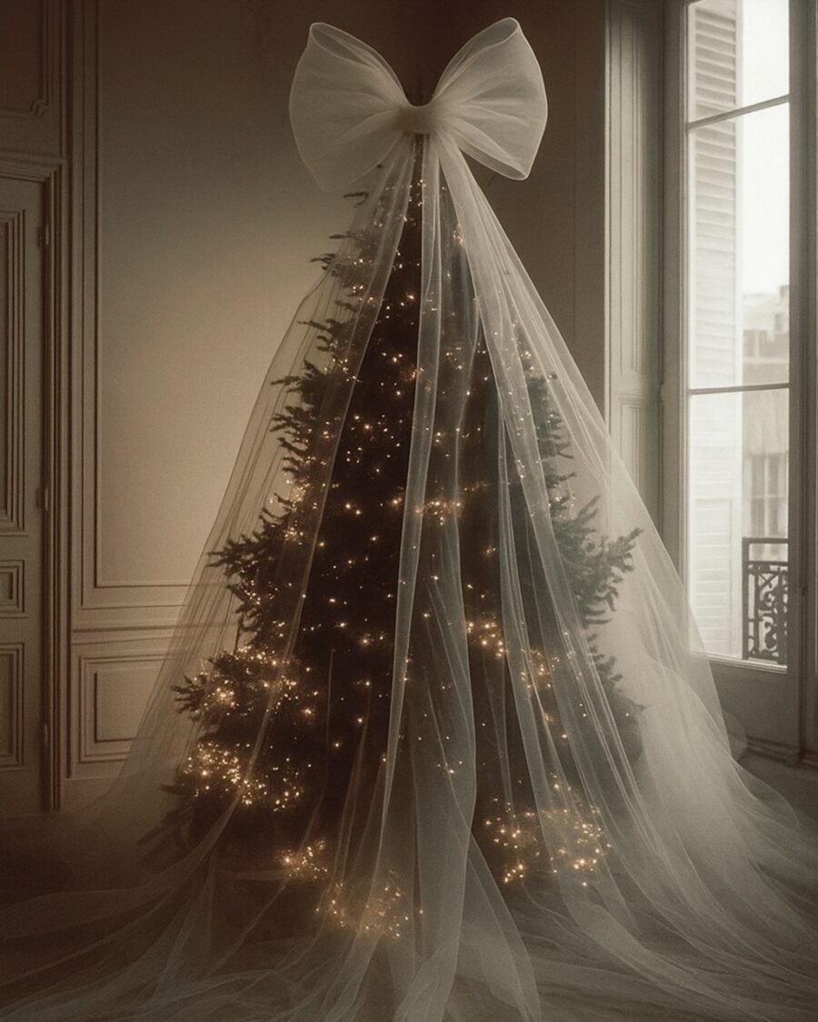 Elegant tulle drapes transform festive ambiance
