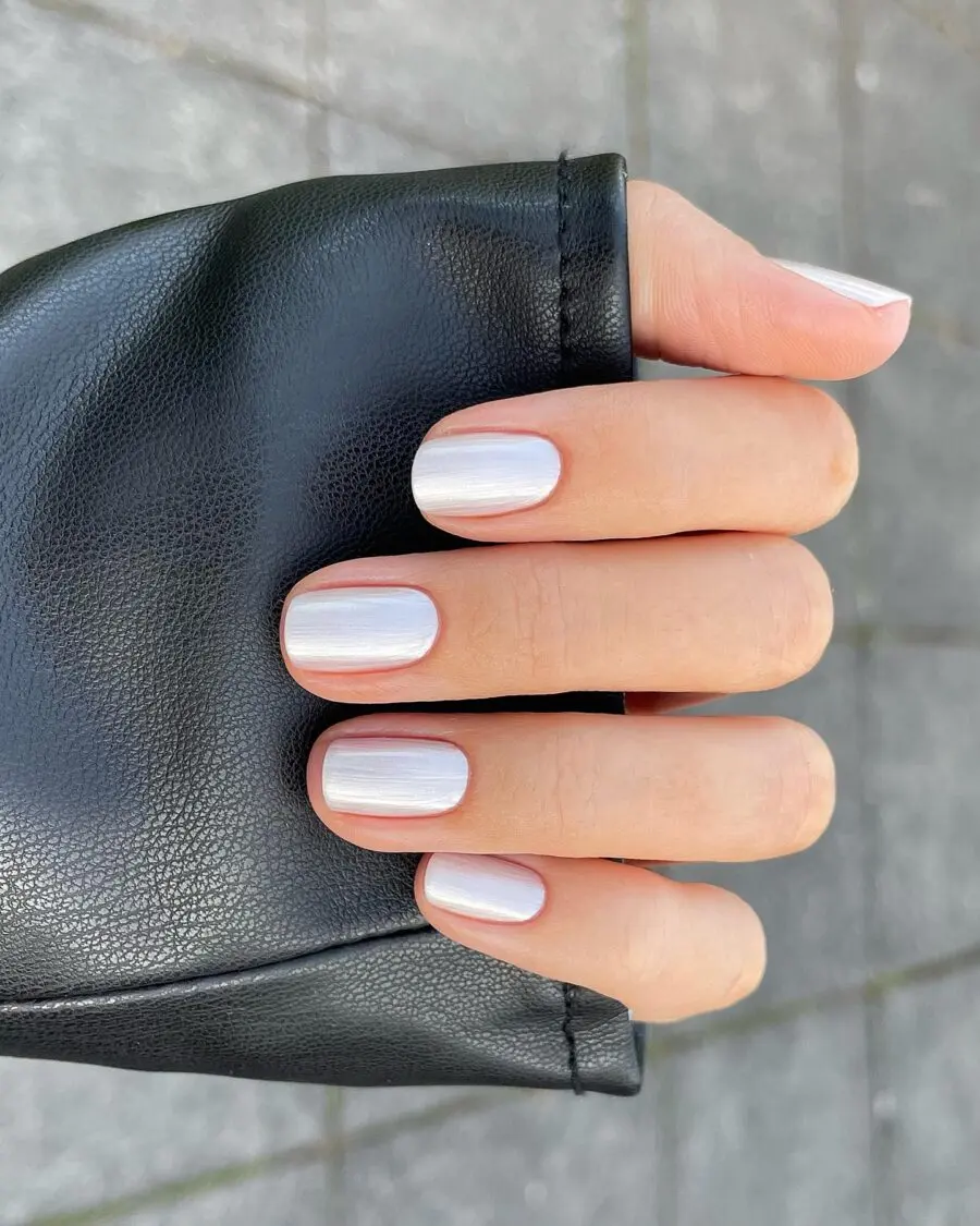Sleek and shiny clean girl nails