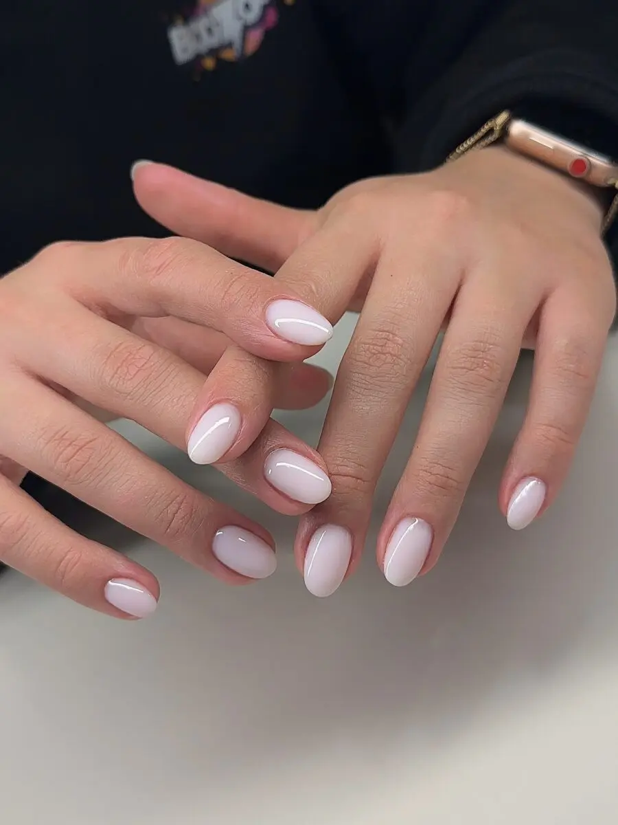 Chic and Elegant Oval Clean Girl Nails