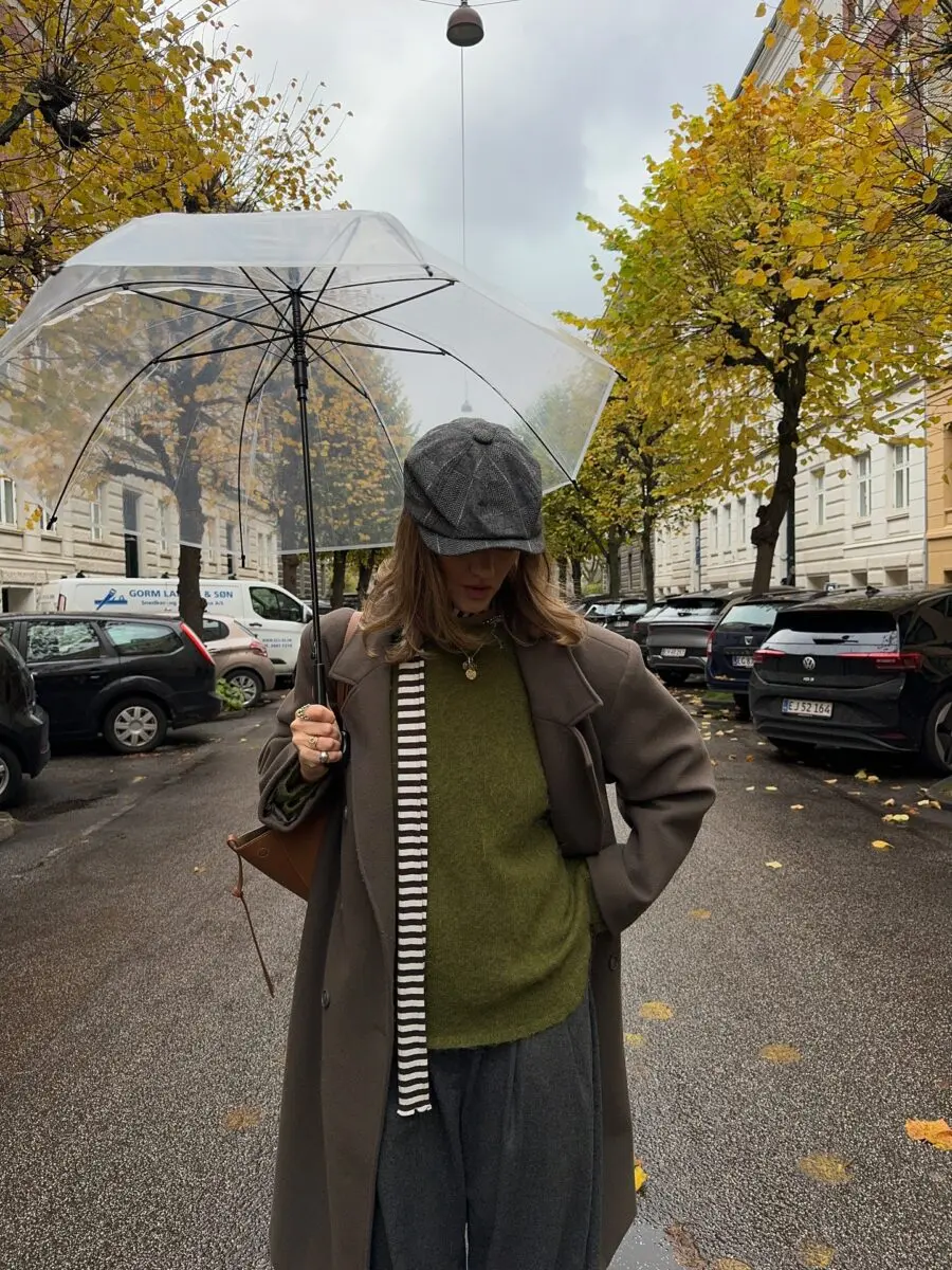 Chic urban outfit perfect for rainy days