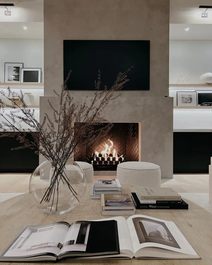 Chic and Cozy Coffee Table Arrangement