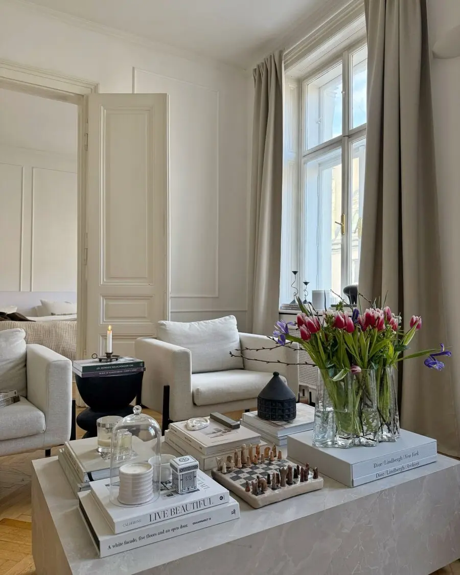 Sleek and Inviting Coffee Table Centerpiece