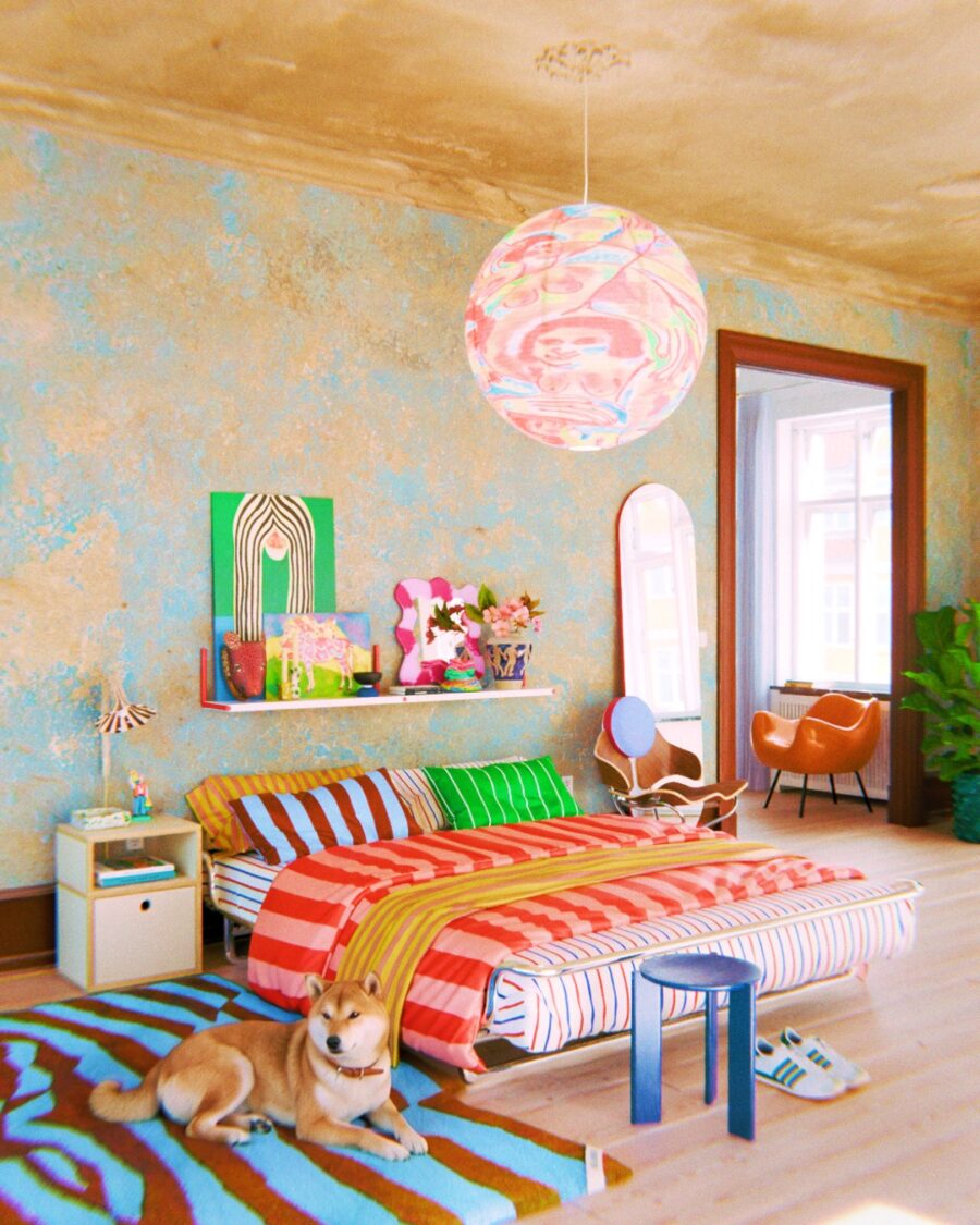 Colorful bedroom enhancing creativity and comfort