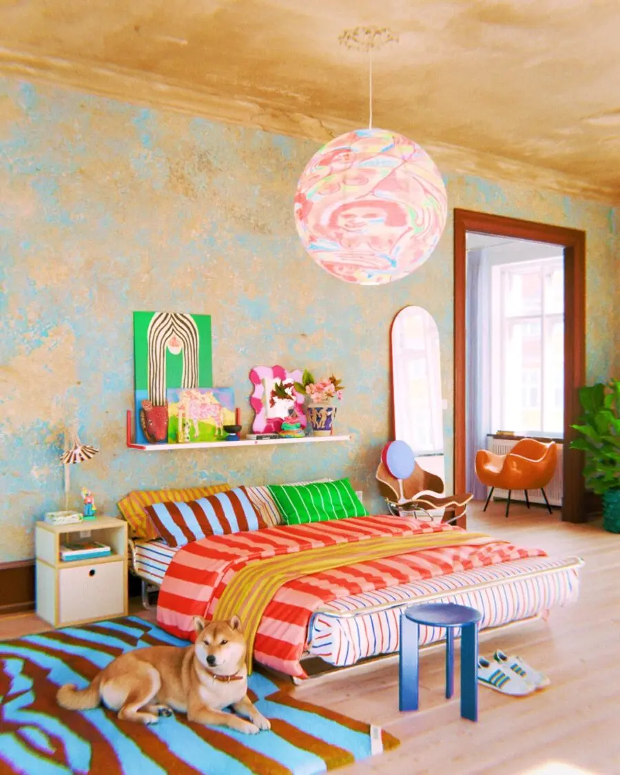 Colorful bedroom enhancing creativity and comfort