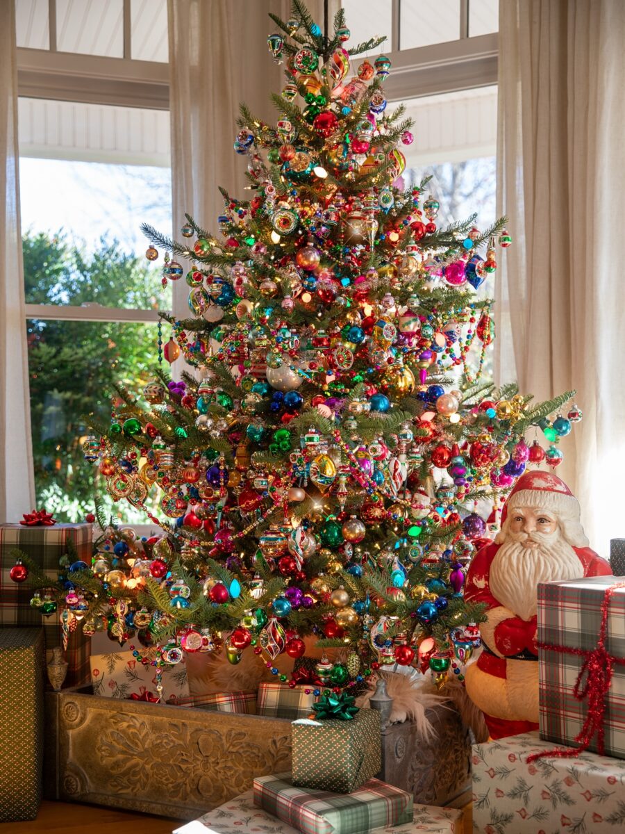 Vibrant Christmas Tree with Cheerful Decor