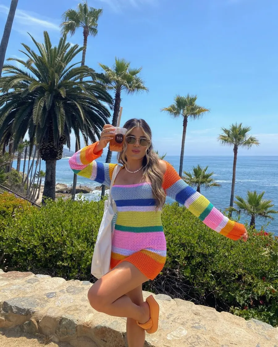 Vibrant Knit Dress for Beach Vibes