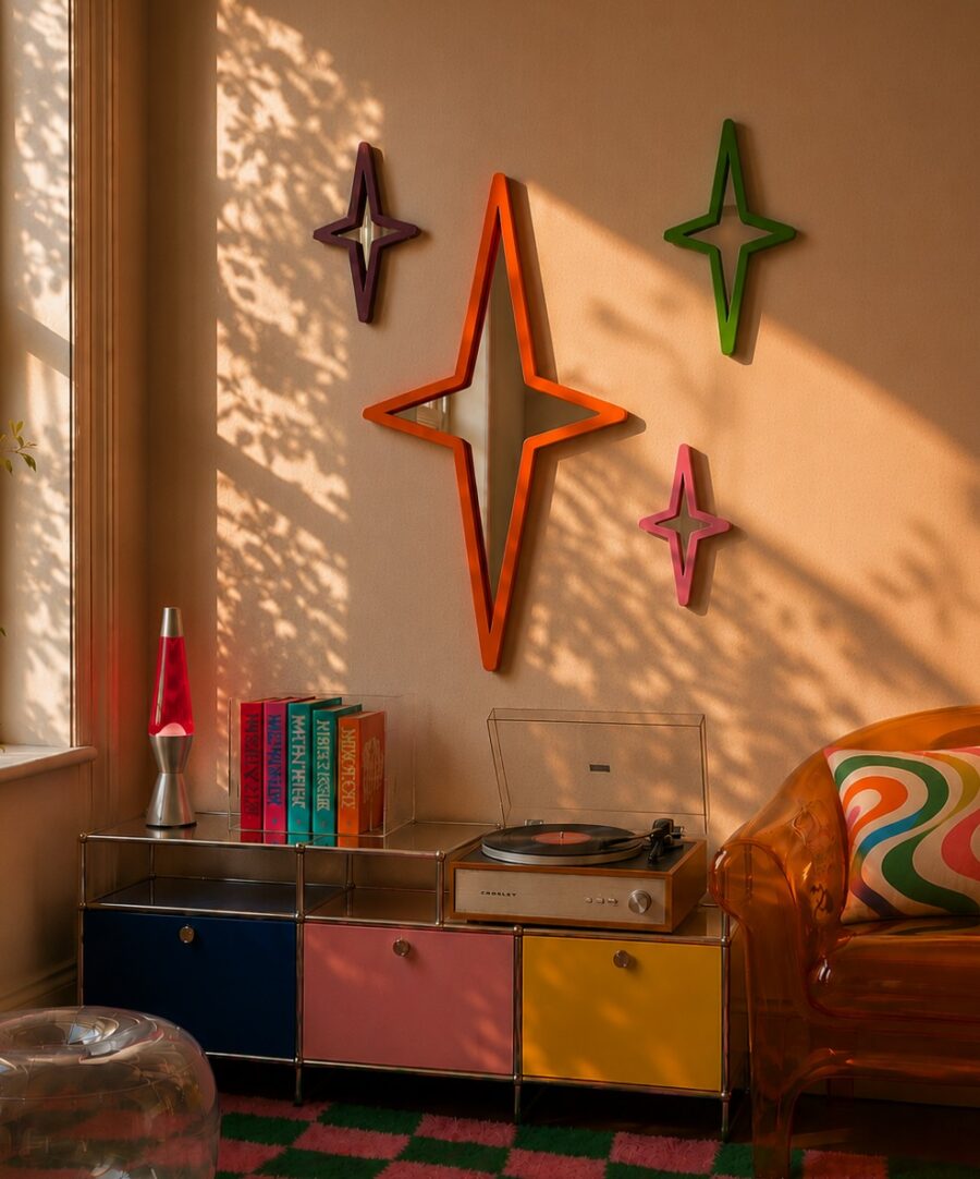 Vibrant Mirrors Elevate Retro Home Vibe