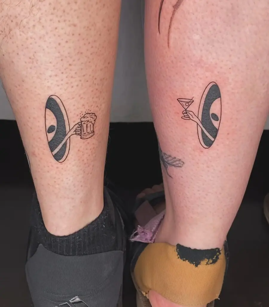 Fun couple tattoos for drink lovers
